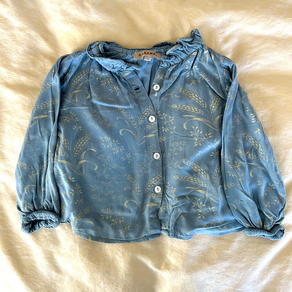 Caramel London Cornflower Blue Blouse Toddler 1